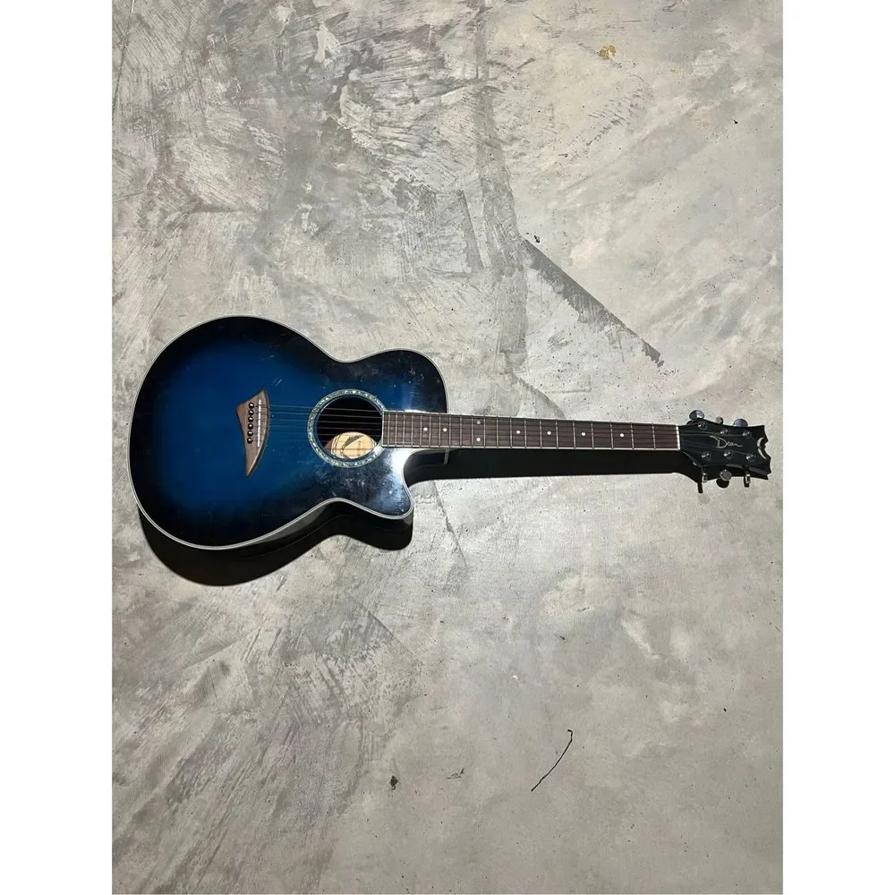 Dean electric acoustic guitar blue performer with accessories capo pics strap tu